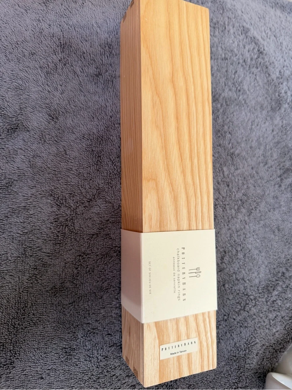 Pottery Barn Natural Wood Chalkboard Napkin Rings - Light Wood